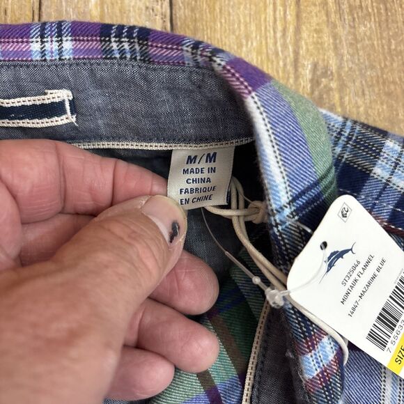 Tommy Bahama Flannel Shirt Montauk Mens Medium New NWT - Picture 9 of 10